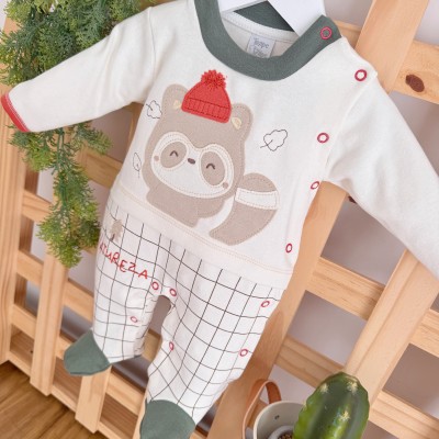  Macacão Trape Zape - Natureza - Off White e Verde Militar